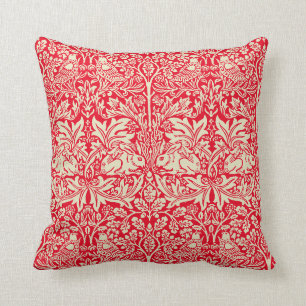 William Morris Brer Rabbit Vintage Rot Muster Kissen
