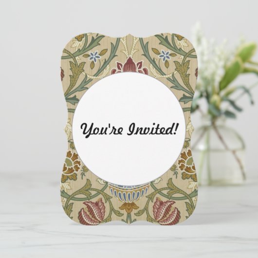 William Morris Brocade Floral Wallpaper Pattern Einladung (Stehend Vorderseite)