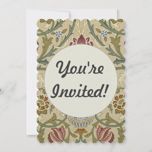 William Morris Brocade Floral Wallpaper Pattern Einladung (Vorderseite)