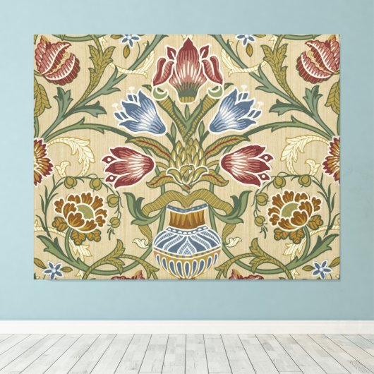 William Morris Brocade Floral Wallpaper Pattern Leinwanddruck (Insitu (Holzboden))