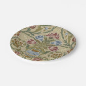 William Morris Brocade Floral Wallpaper Pattern Pappteller (Schrägansicht)