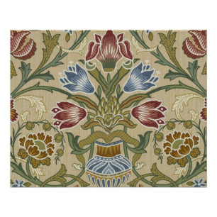 William Morris Brocade Floral Wallpaper Pattern Poster