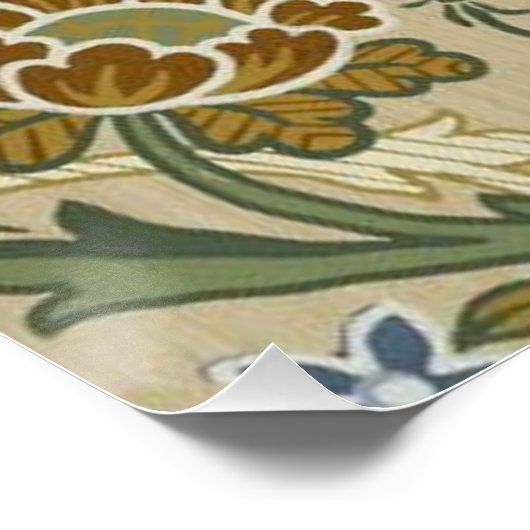 William Morris Brocade Floral Wallpaper Pattern Poster (Ecke)
