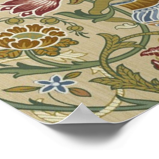 William Morris Brocade Floral Wallpaper Pattern Poster (Ecke)