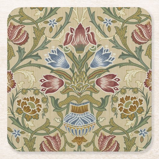 William Morris Brocade Floral Wallpaper Pattern Rechteckiger Pappuntersetzer (Vorderseite)