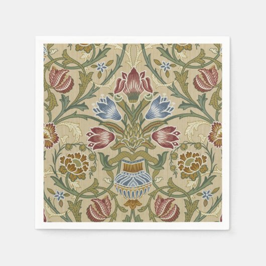William Morris Brocade Floral Wallpaper Pattern Serviette (Vorderseite)
