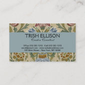 William Morris Brocade Floral Wallpaper Pattern Visitenkarte (Rückseite)
