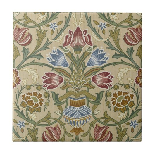 William Morris Brokat Blumen Tapetenmuster Fliese (Vorderseite)