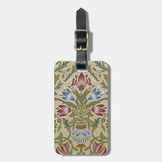 William Morris Brokat Blumen Tapetenmuster Gepäckanhänger (Vorderseite vertikal)