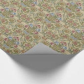 William Morris Brokat Blumen Tapetenmuster Geschenkpapier (Ecke)
