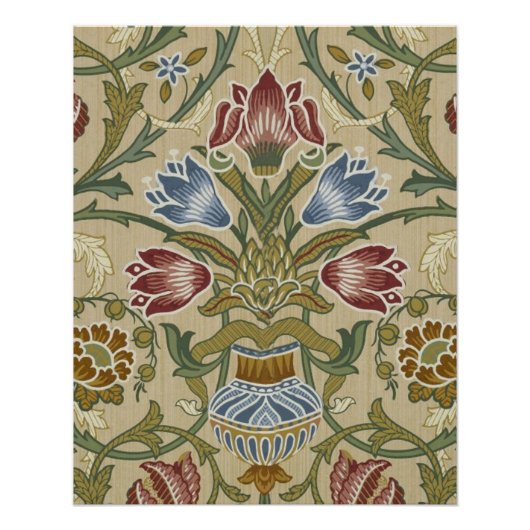 William Morris Brokat Blumen Tapetenmuster Poster (Vorderseite)