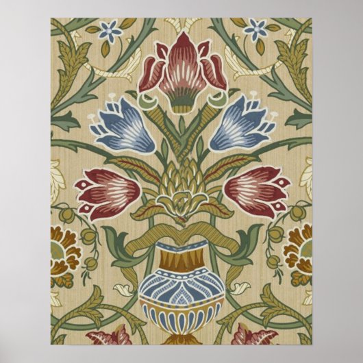 William Morris Brokat Blumen Tapetenmuster Poster (Vorne)