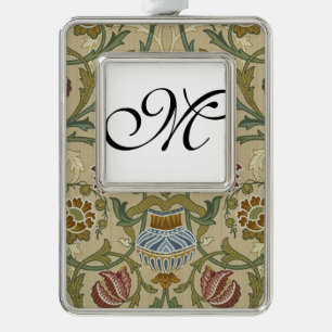 William Morris Brokat Blumen Tapetenmuster Rahmen-Ornament Silber