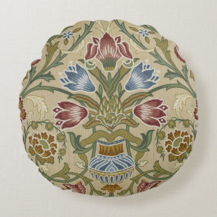 William Morris Brokat Blumen Tapetenmuster Rundes Kissen