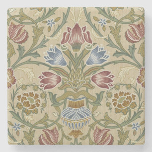 William Morris Brokat Blumen Tapetenmuster Steinuntersetzer