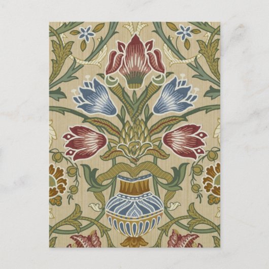 William Morris Brokat Blumentapetenmuster Postkarte (Vorderseite)