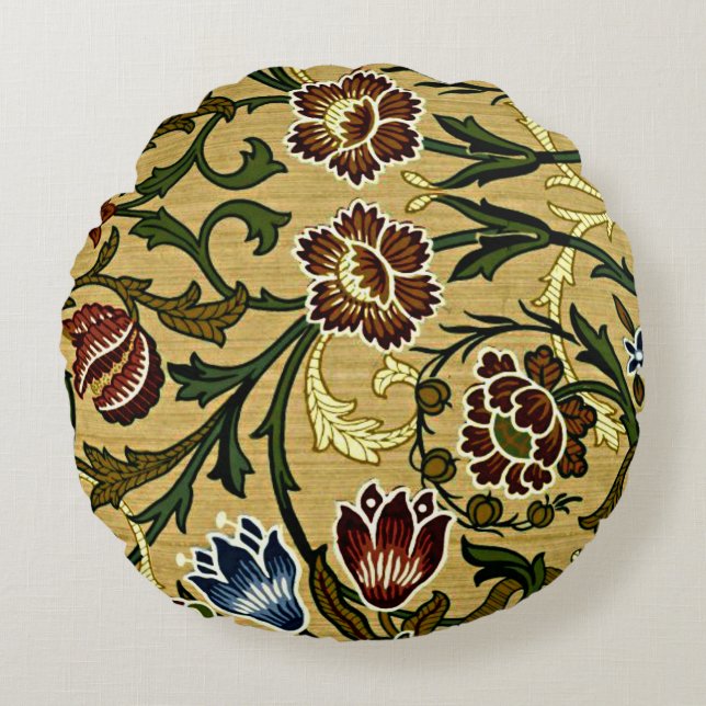 William Morris - Brokat Rundes Kissen (Vorderseite)