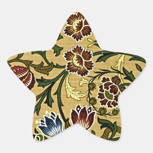 William Morris - Brokat Stern-Aufkleber (Vorderseite)