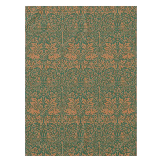 William Morris Brother Rabbit Amber Black Pattern Tischdecke (Vorderseite)