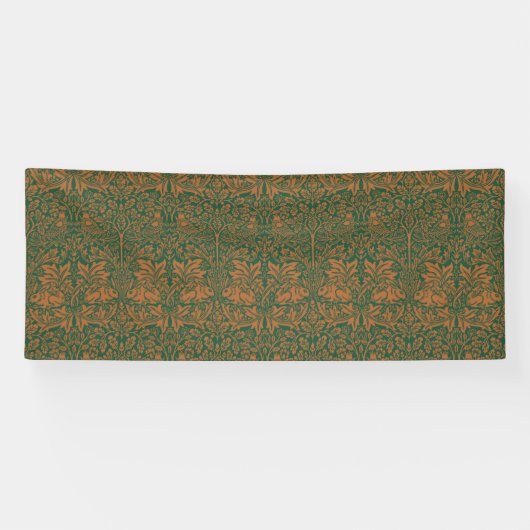 William Morris Brother Rabbit Bernstein Schwarzes Banner (Horizontal)