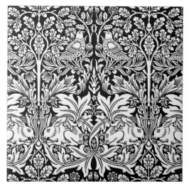 William Morris Brother Rabbit Black & White Fliese