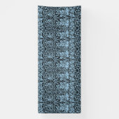William Morris Brother Rabbit Hellblau Schwarz Banner (Vertikal)