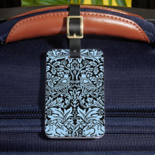 William Morris Brother Rabbit Hellblau Schwarz Gepäckanhänger