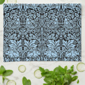 William Morris Brother Rabbit Hellblau Schwarz Geschirrtuch (Gefaltet)