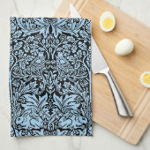 William Morris Brother Rabbit Hellblau Schwarz Geschirrtuch (Viertel Falte)