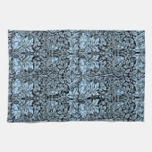 William Morris Brother Rabbit Hellblau Schwarz Geschirrtuch (Horizontal)