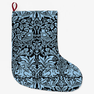 William Morris Brother Rabbit Hellblau Schwarz Großer Weihnachtsstrumpf