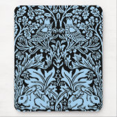 William Morris Brother Rabbit Hellblau Schwarz Mousepad (Vorne)