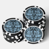 William Morris Brother Rabbit Hellblau Schwarz Pokerchips (Stapel)
