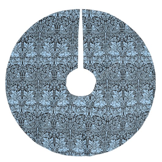William Morris Brother Rabbit Hellblau Schwarz Polyester Weihnachtsbaumdecke (Vorderseite)
