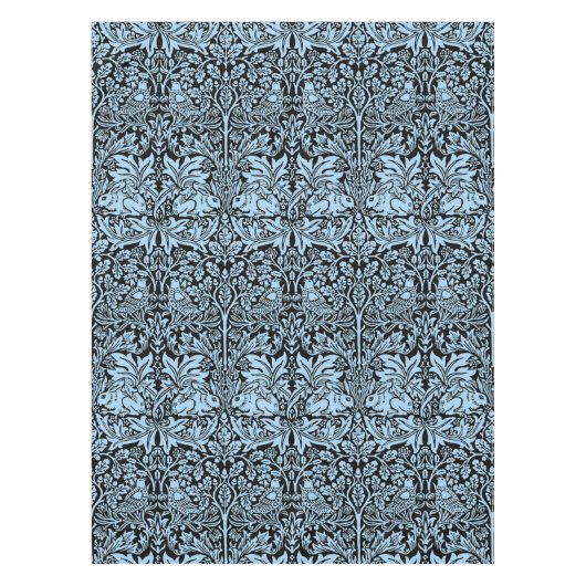 William Morris Brother Rabbit Hellblau Schwarz Tischdecke (Vorderseite)