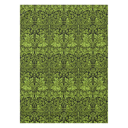 William Morris Brother Rabbit Hellgrün Schwarz Tischdecke (Vorderseite)