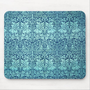 William Morris Brother Rabbit Muster in Blau Mousepad