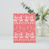 WIlliam Morris Brother Rabbit Pattern in Rot Postkarte (Stehend Vorderseite)