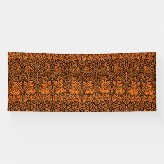 William Morris Brother Rabbit Rust Schwarz Muster Banner (Horizontal)