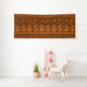 William Morris Brother Rabbit Rust Schwarz Muster Banner (Insitu)