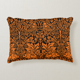 William Morris Brother Rabbit Rust Schwarz Muster Dekokissen