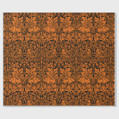 William Morris Brother Rabbit Rust Schwarz Muster Geschenkpapier (Flach)