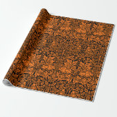 William Morris Brother Rabbit Rust Schwarz Muster Geschenkpapier (Ungerollt)
