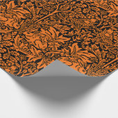 William Morris Brother Rabbit Rust Schwarz Muster Geschenkpapier (Ecke)
