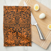 William Morris Brother Rabbit Rust Schwarz Muster Geschirrtuch (Viertel Falte)