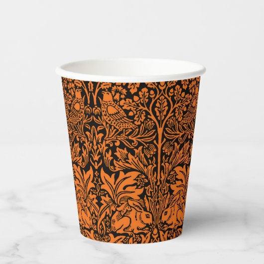 William Morris Brother Rabbit Rust Schwarz Muster Pappbecher (Vorderseite)