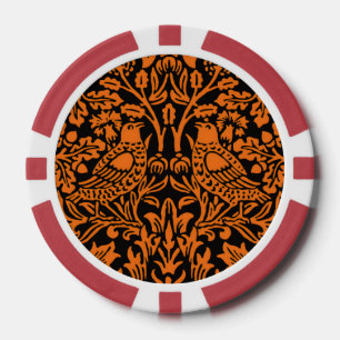 William Morris Brother Rabbit Rust Schwarz Muster Pokerchips
