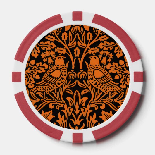 William Morris Brother Rabbit Rust Schwarz Muster Pokerchips (Vorderseite)