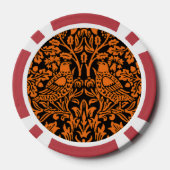 William Morris Brother Rabbit Rust Schwarz Muster Pokerchips (Rückseite)