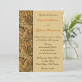 William Morris Brown Blätter Wedding Invitation Einladung (Stehend Vorderseite)